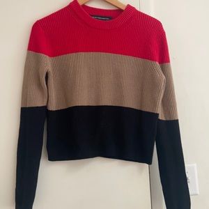 Color block cropped sweater